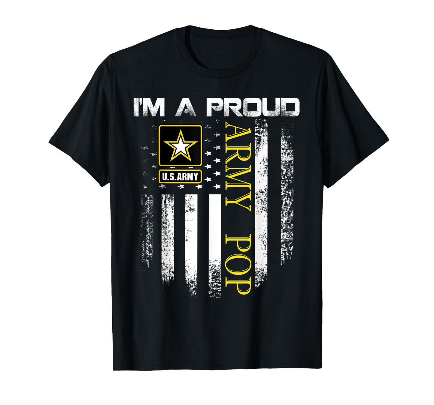 Vintage I'm A Proud Army Pop With American Flag Gift T-Shirt