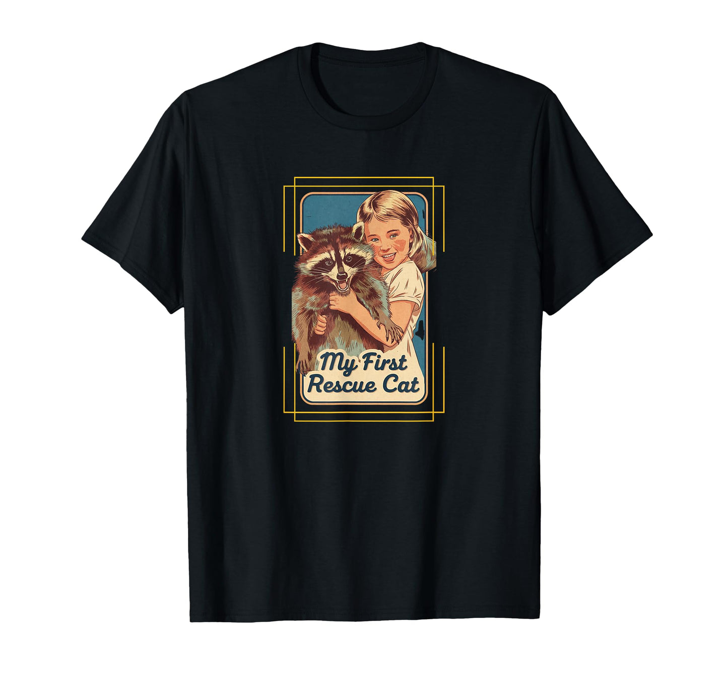 My First Rescue Cat Funny Dark Adult Humor Hilarious Vintage T-Shirt