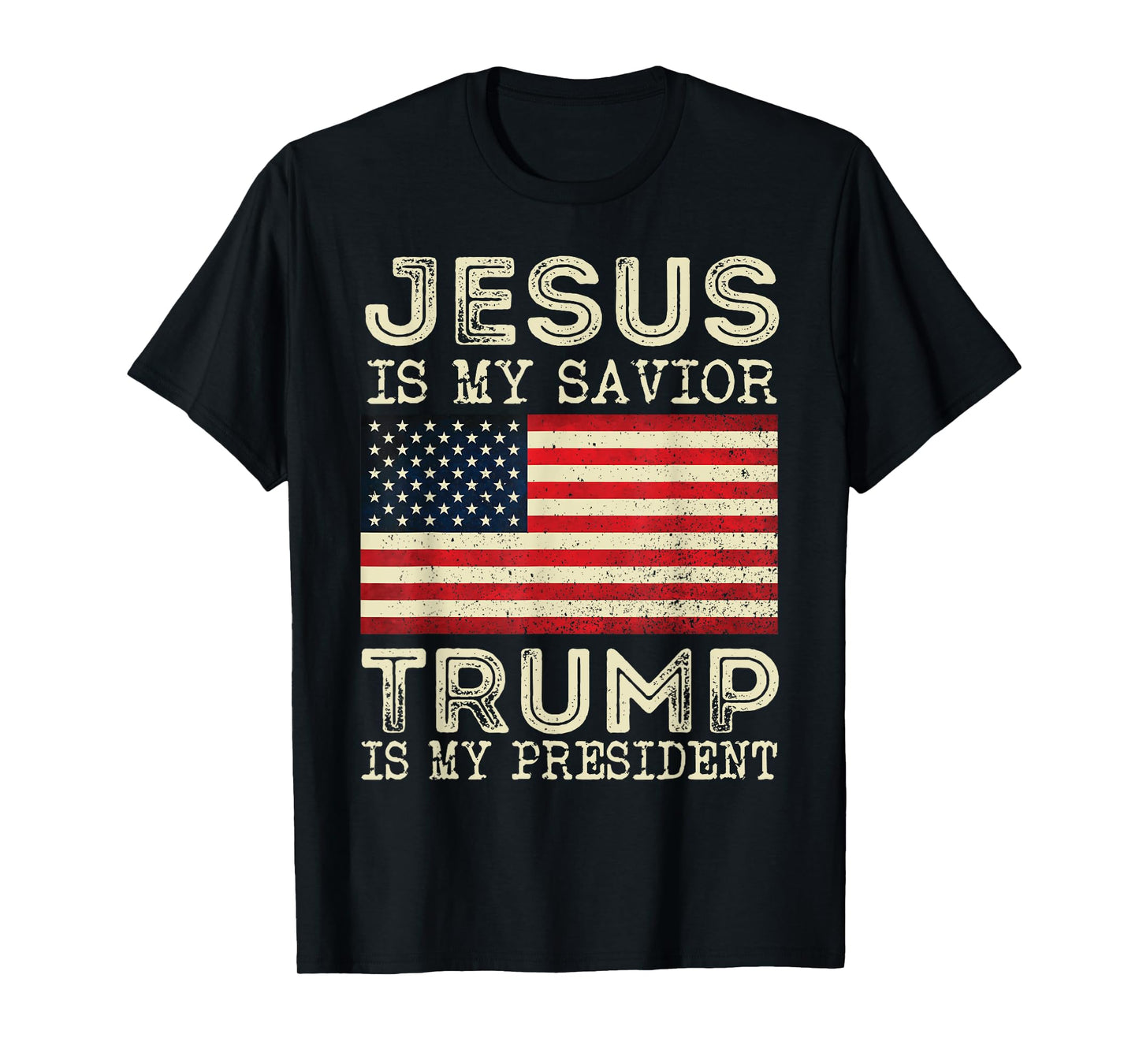 Jesus Is My Savior Trump 2024 President Vintage American T-Shirt