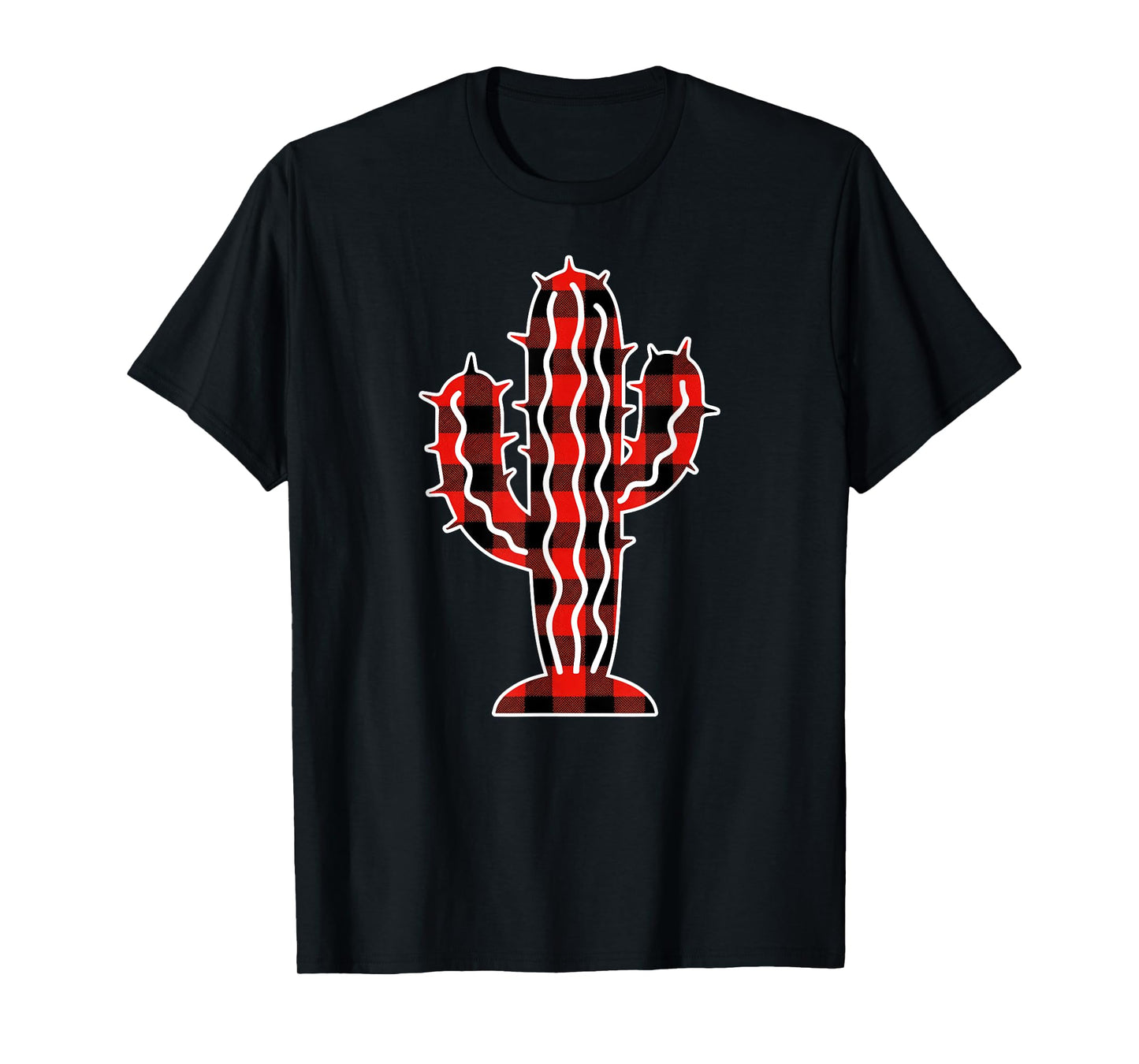 Red Buffalo Plaid Pajama Cactus Christmas T-Shirt