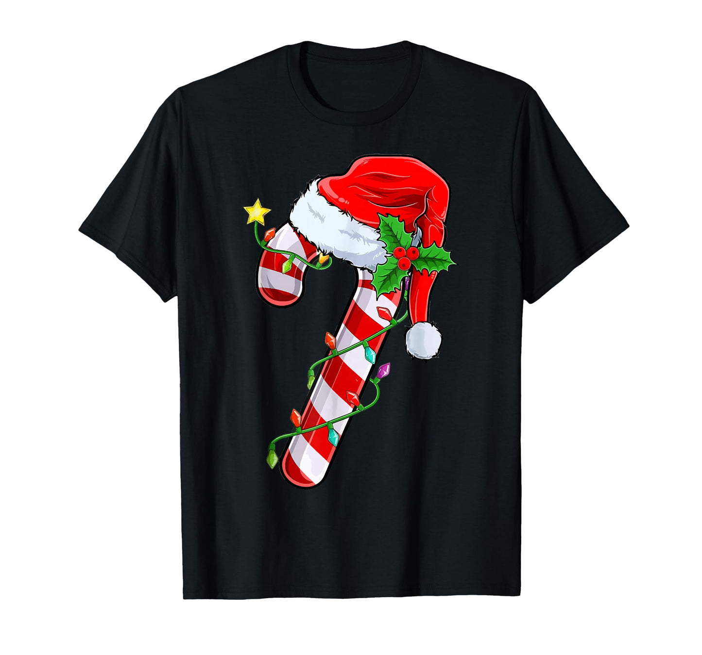 Christmas Candy Cane Santa Xmas Kids Toddler Youth Women Men T-Shirt