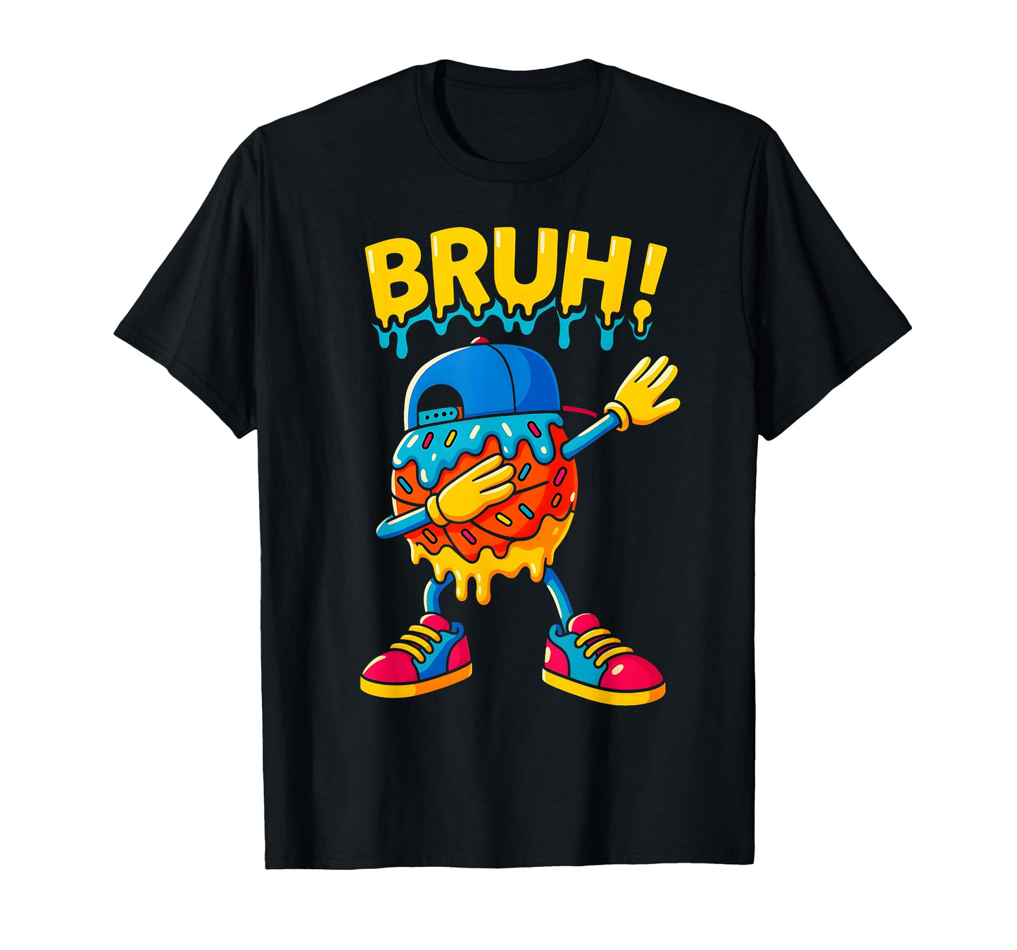 Basketball Ice Cream Drip Boys Girls Cute Dabbing Game Day T-Shirt
