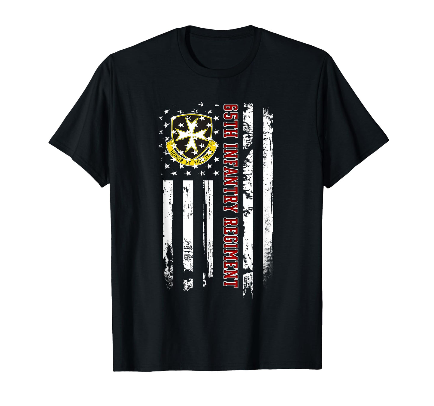 65th Infantry Regiment Veteran USA Flag Veterans Day Xmas T-Shirt