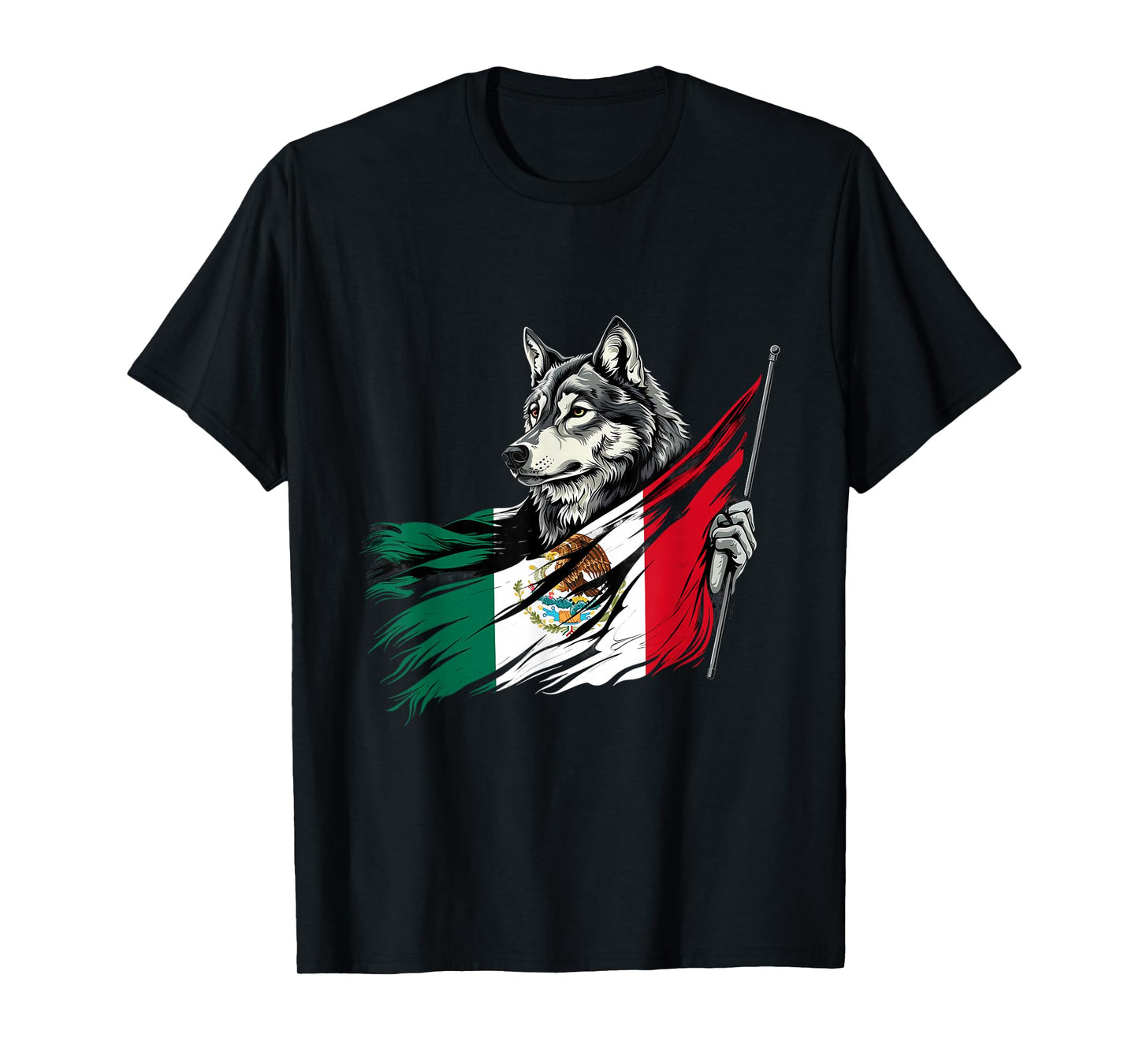 Mexican Pride Mexican Roots Mexico Wolf Mexican Flag T-Shirt