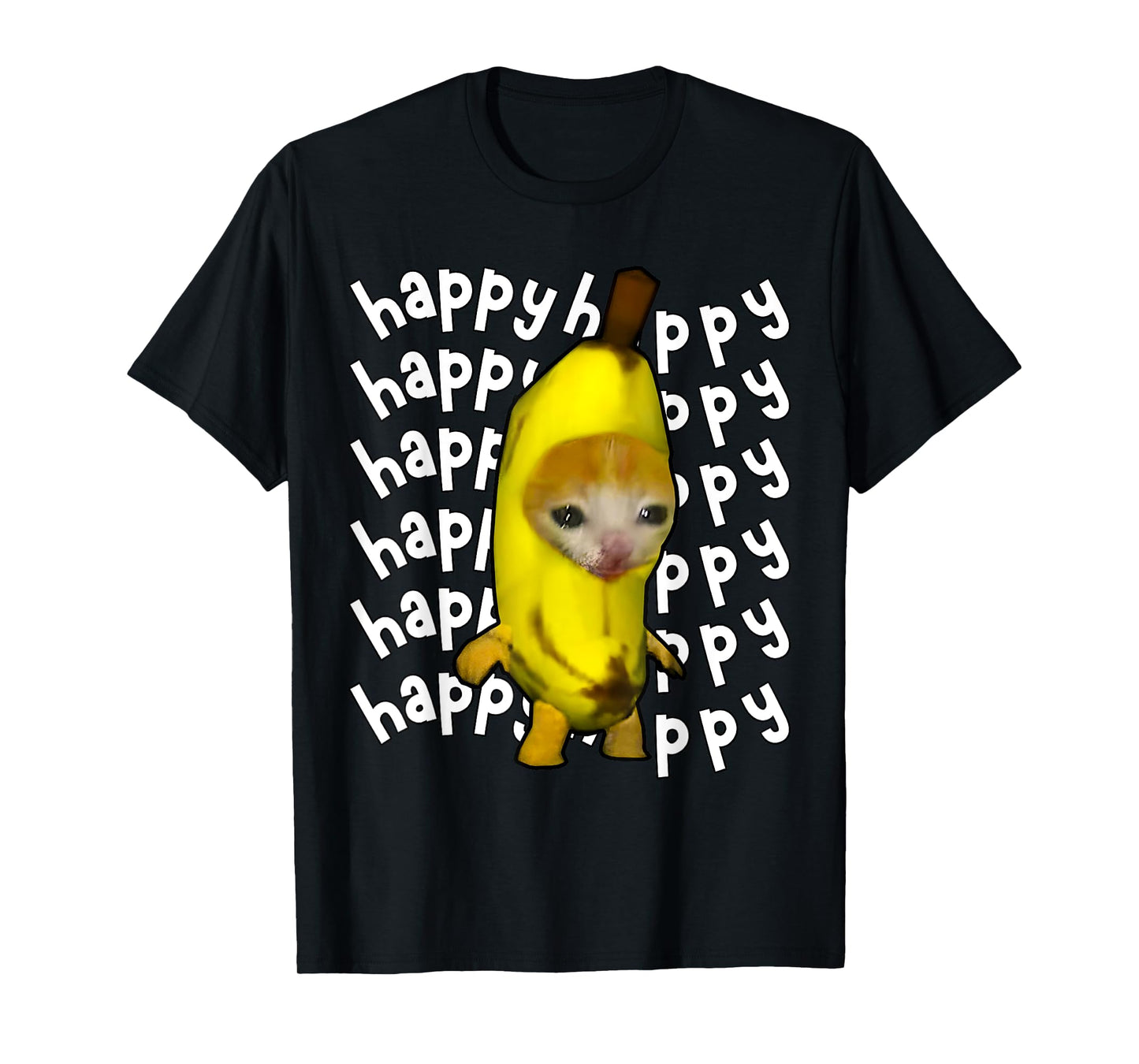Happy Banana Cat Meme Bananacat Happy Kitty Cat Lovers Meme T-Shirt