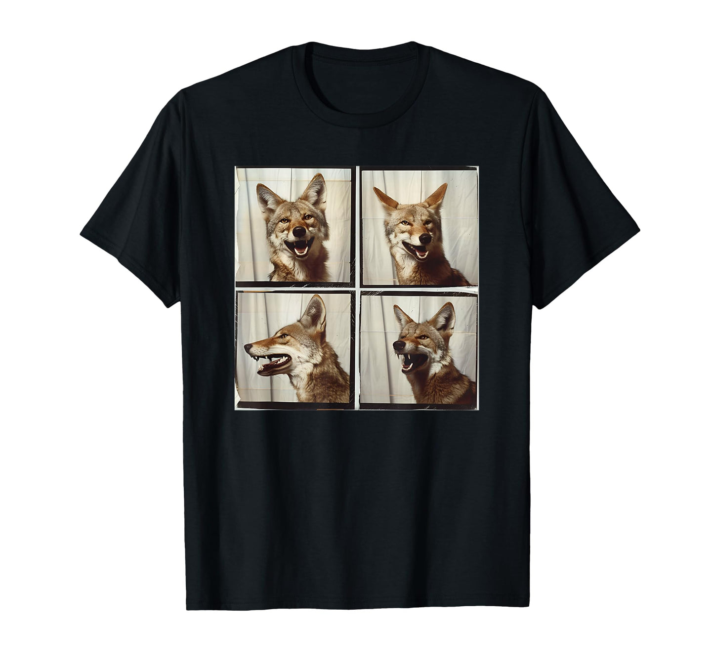 Cool Coyote Wolf Funny Animal Photobooth Smiling Coyote T-Shirt