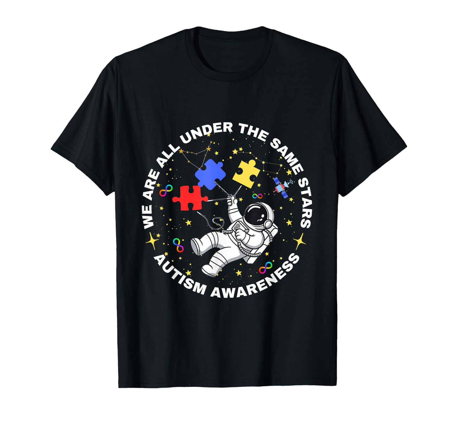 Autism We are All Under The Same Stars Space Astronaut T-Shirt
