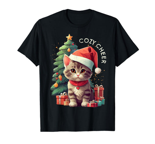 Christmas kitty. Purrfect Presents, Cozy Cheer. T-Shirt
