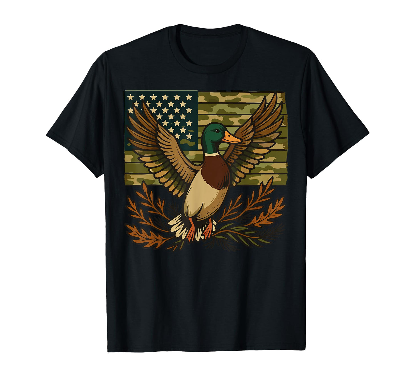 Duck American Flag Duck Hunting T-Shirt