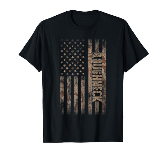 Roughneck American Flag Oilfield T-Shirt