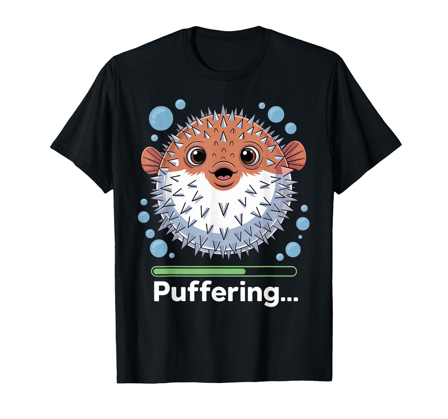 Puffering Fishing Fish Cute Pufferfish T-Shirt