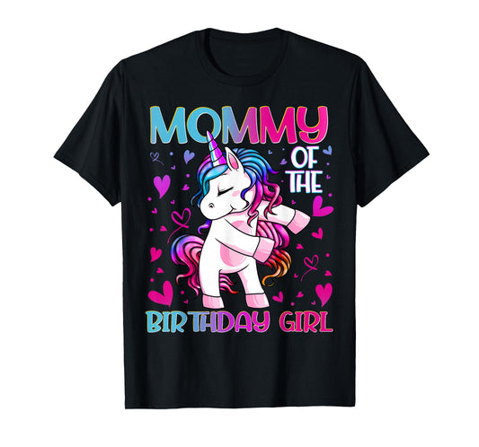 Mommy of The Birthday Girl Flossing Unicorn Mom Mommy Gifts T-Shirt Small