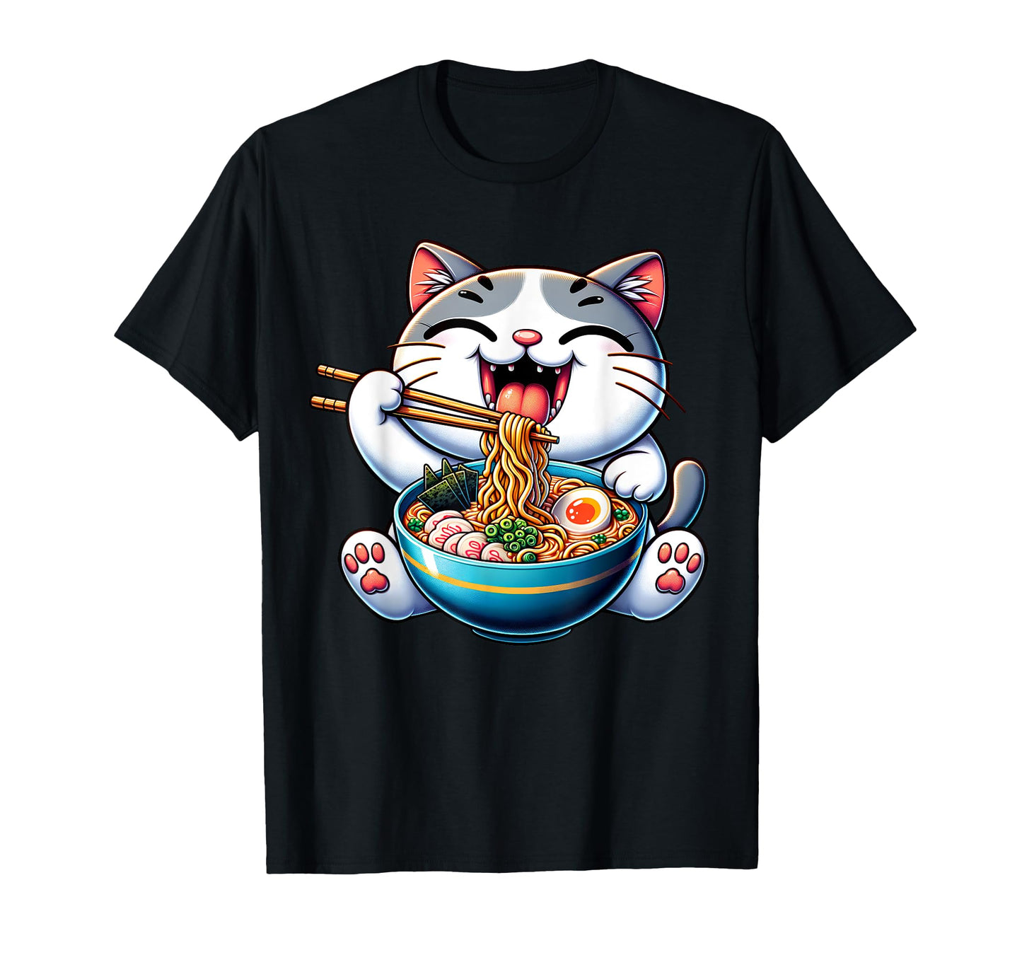 Neko Cat Ramen Anime Kawaii T-Shirt