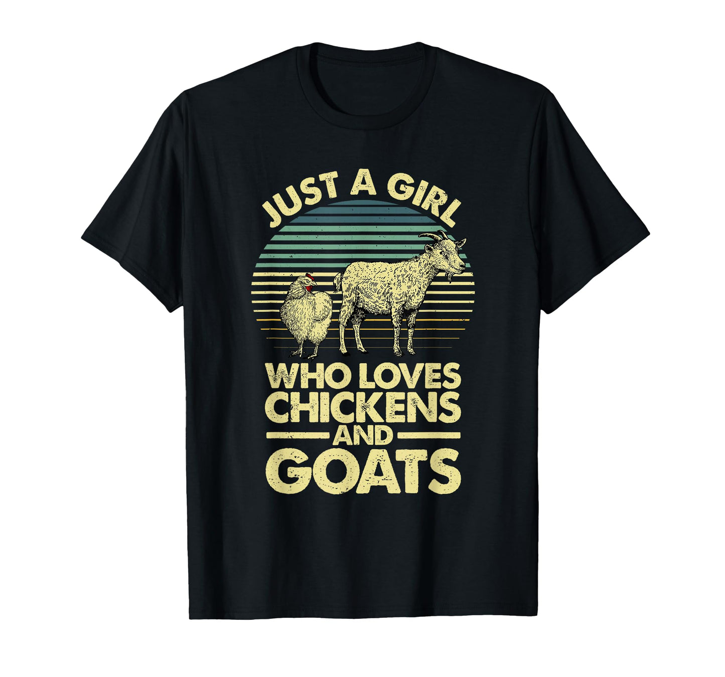 Cool Chicken Goat For Women Girls Chicken Farmer Goat Lovers T-Shirt