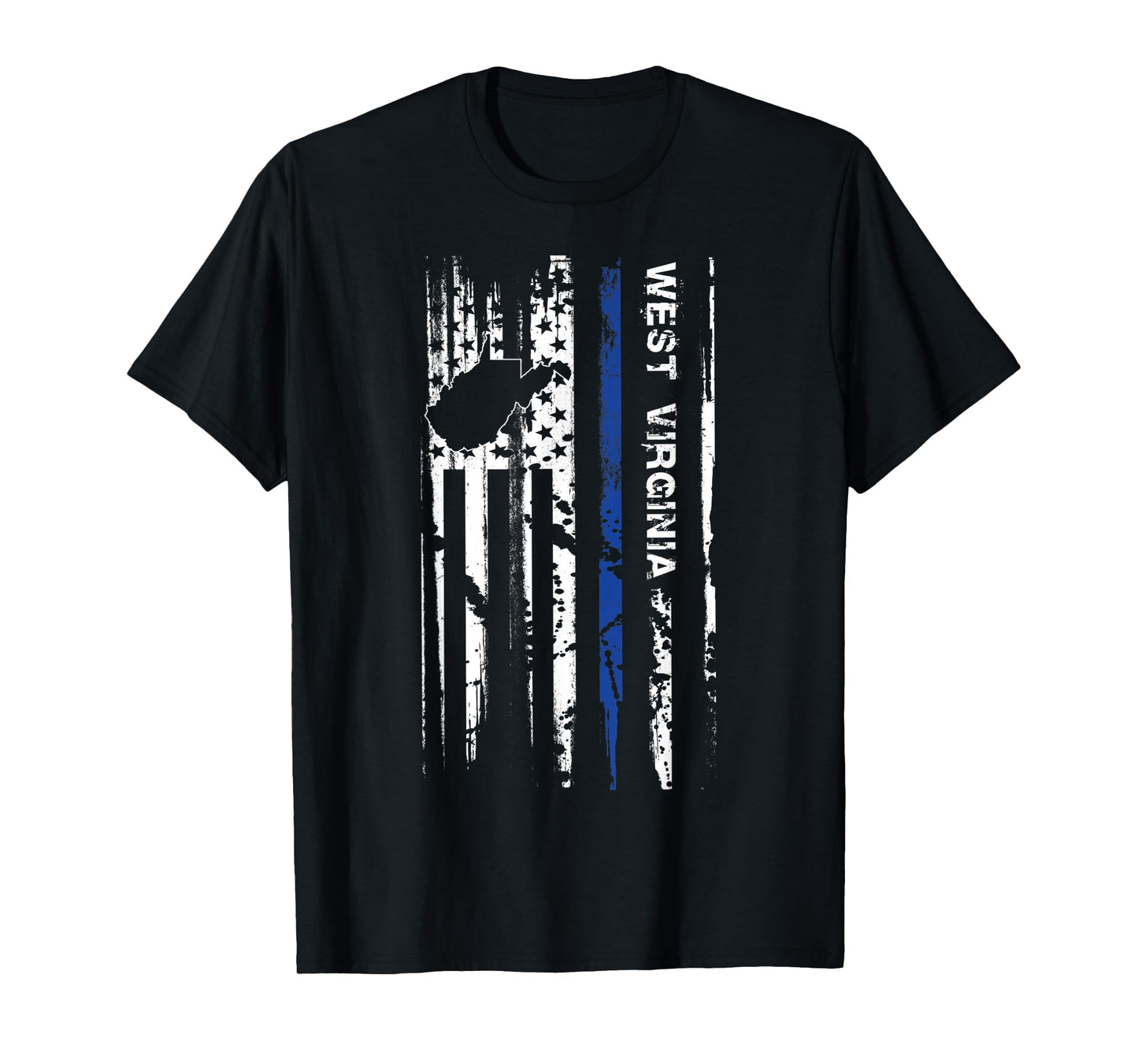 West Virginia Cop Thin Blue Line LEO Police American Flag T-Shirt for Women Men