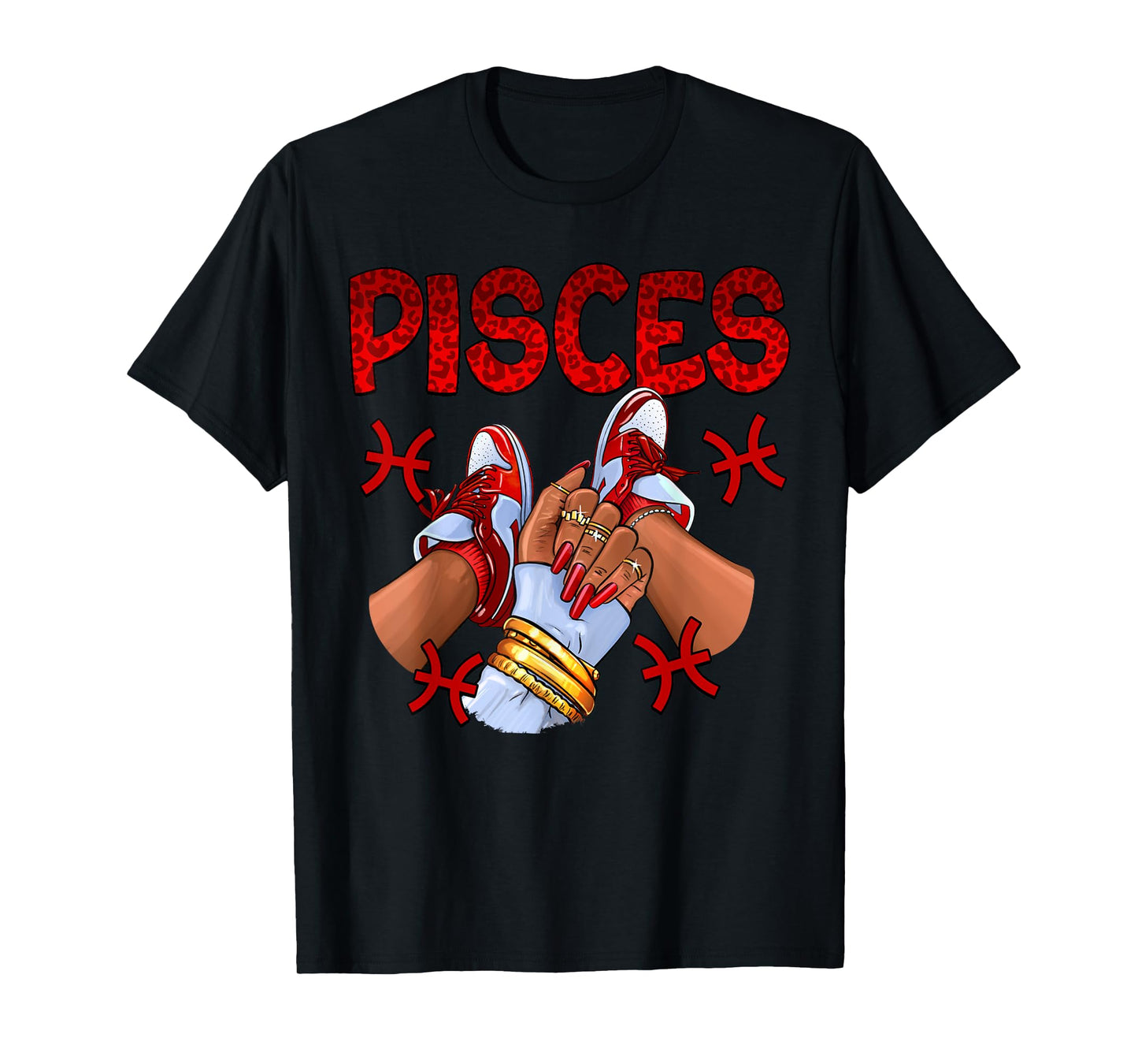 Pisces Queen Birthday Women Sneakers Zodiac Sign Bday T-Shirt