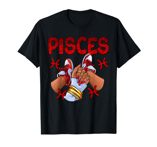 Pisces Queen Birthday Women Sneakers Zodiac Sign Bday T-Shirt