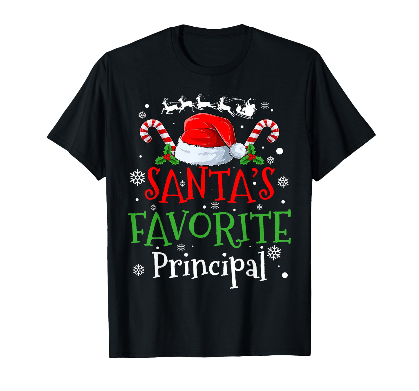 Santa's Favorite Principal Christmas Party T-Shirt