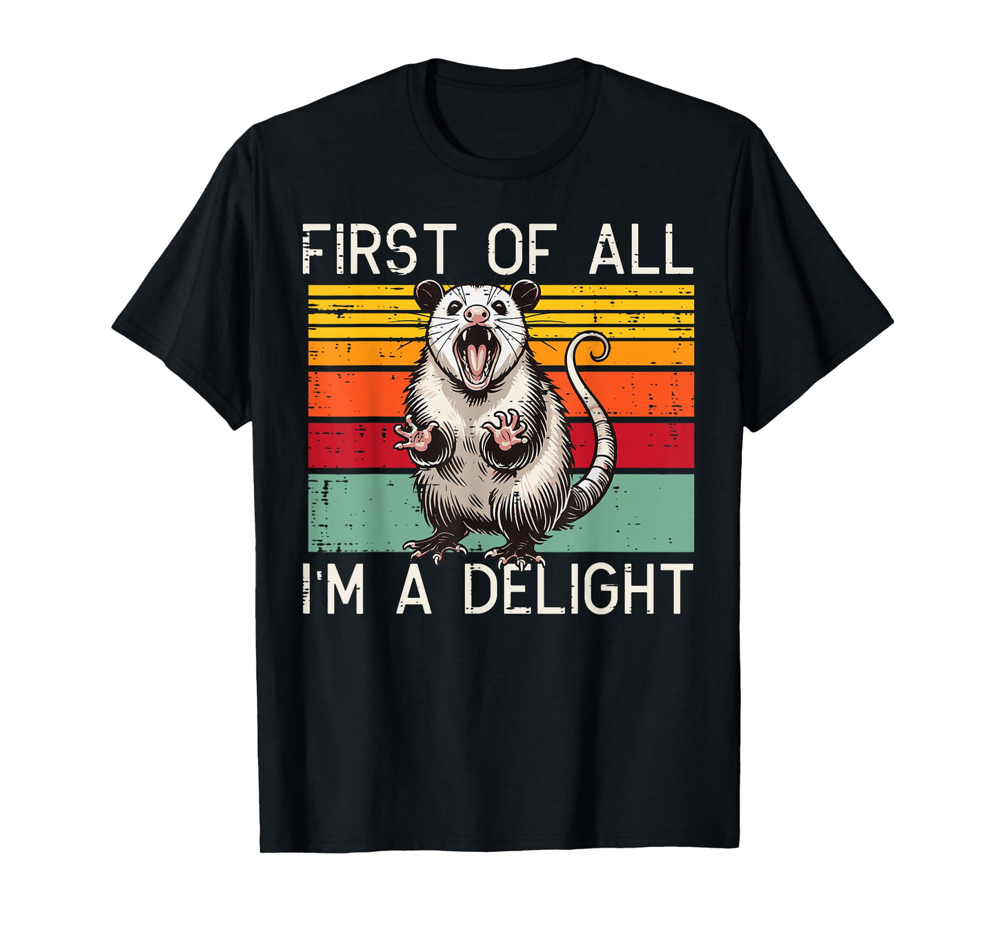 Possum Im A Delight Retro Opossum Trash Cat Kids Men Women T-Shirt