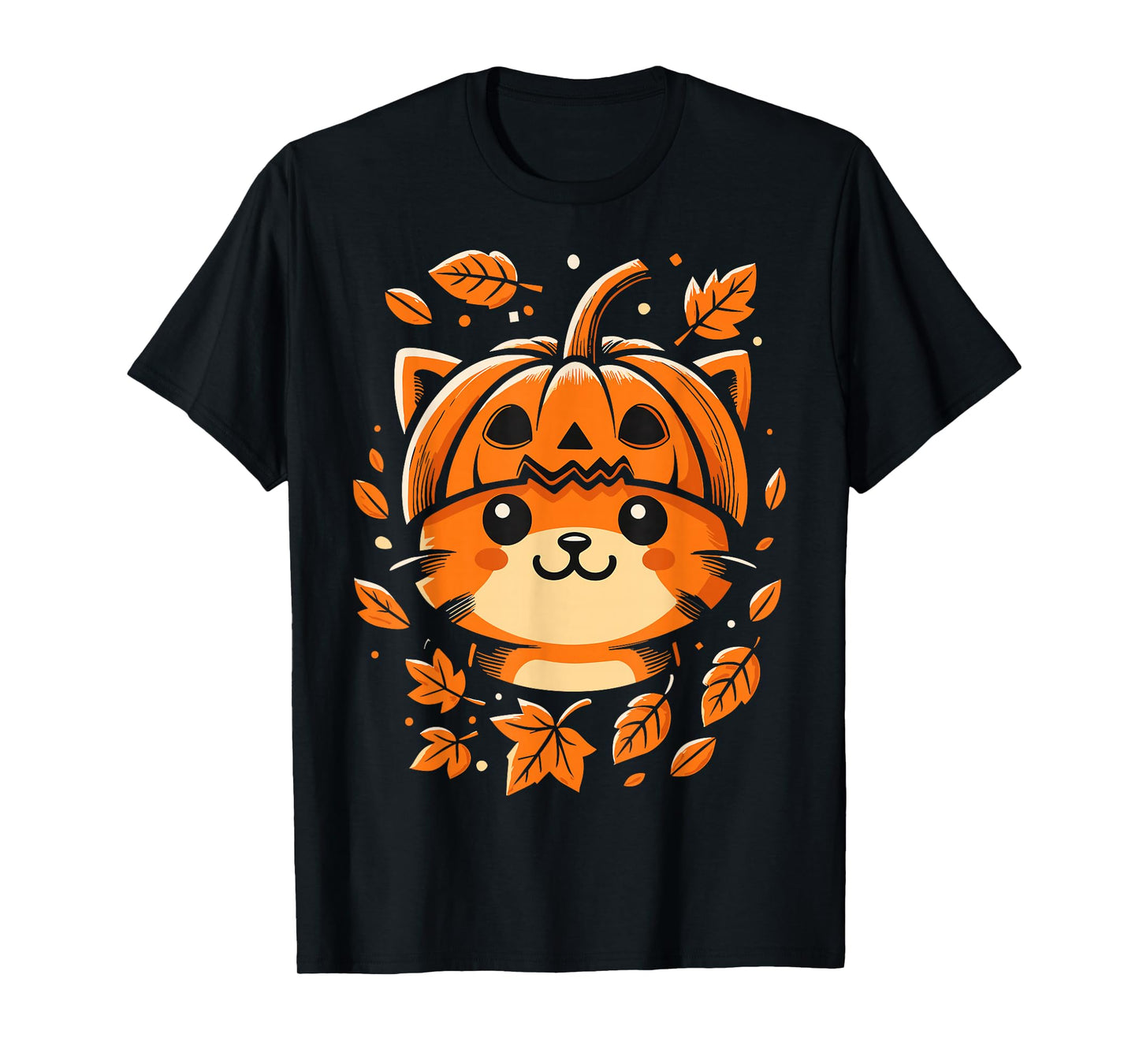 Funny Halloween Cat Pumpkin T-Shirt