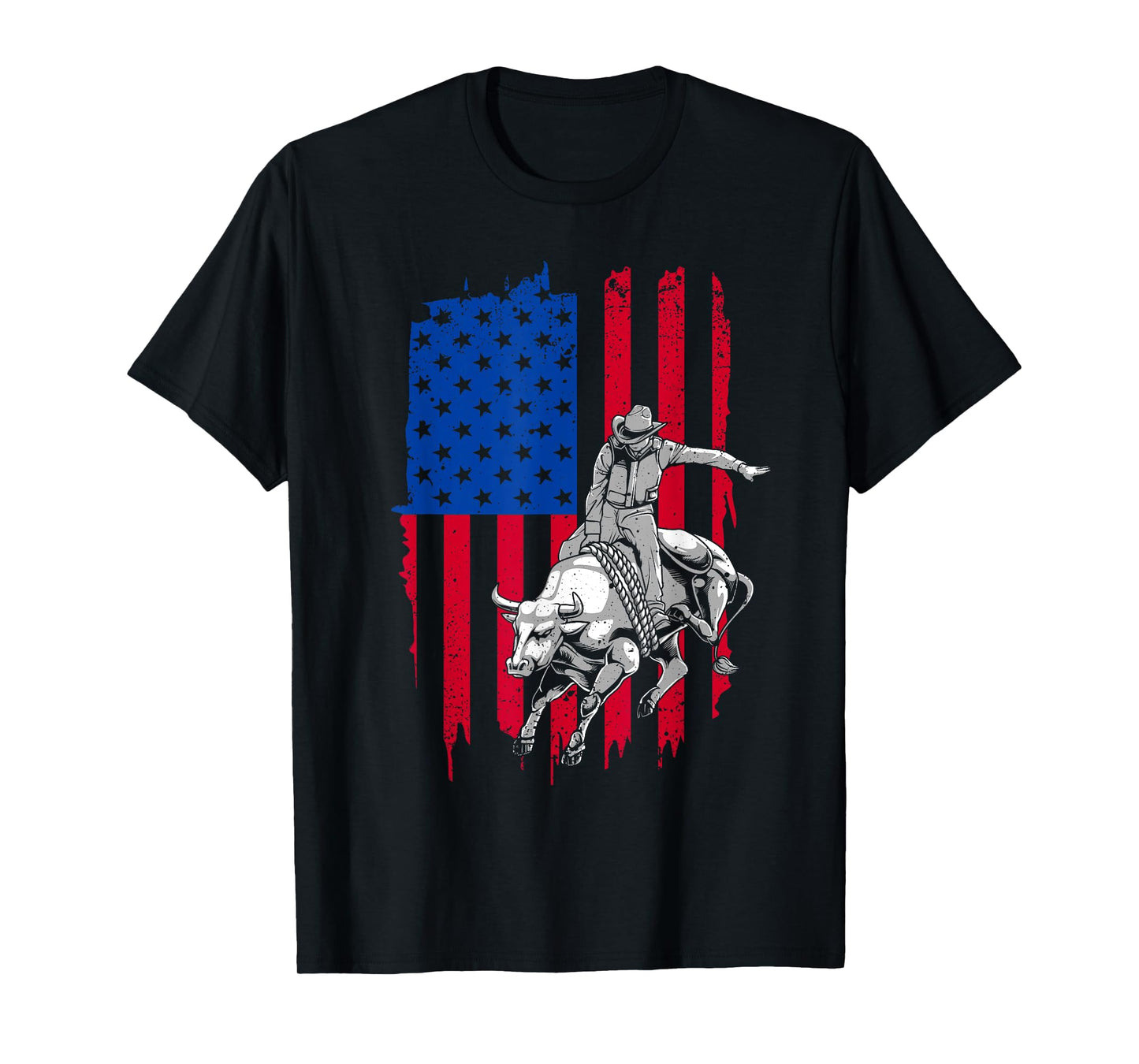 Cool American Rodeo Bull Rider Design Men Women Boys Girls T-Shirt