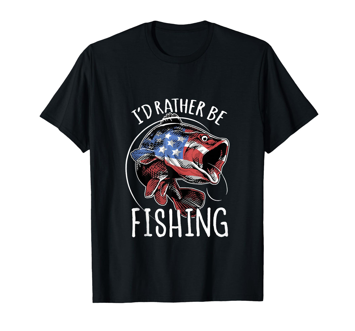 Fishing America USA 4th of July | I'd Rather Be Fishing Tank Top