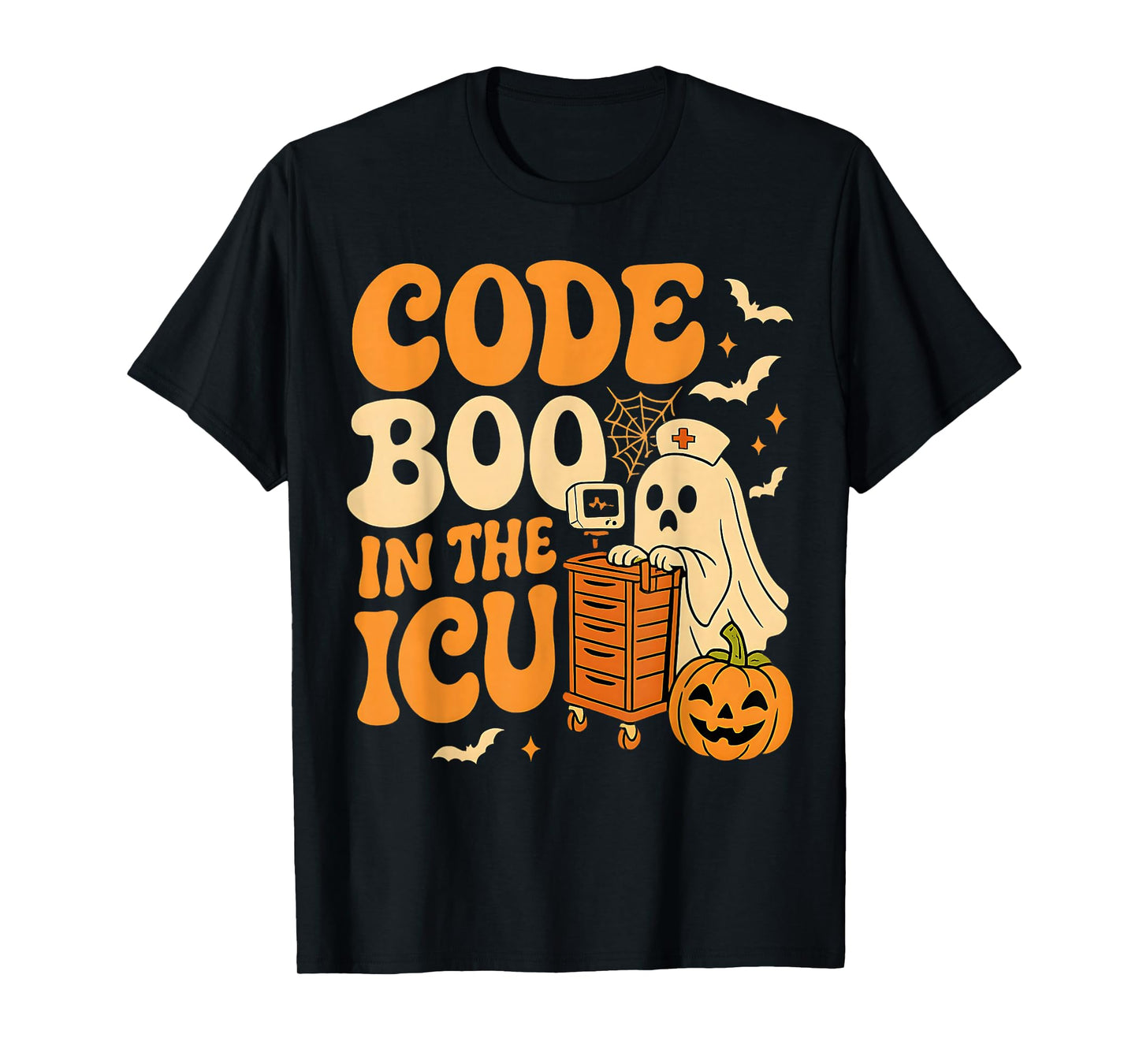 Code Boo in The ICU Nurse Halloween Costume Ghost Nursing T-Shirt