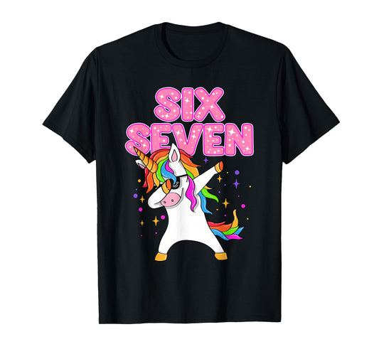 Cute Six Seven Unicorn Party Birthday Gift for Men Women Kid T-Shirt