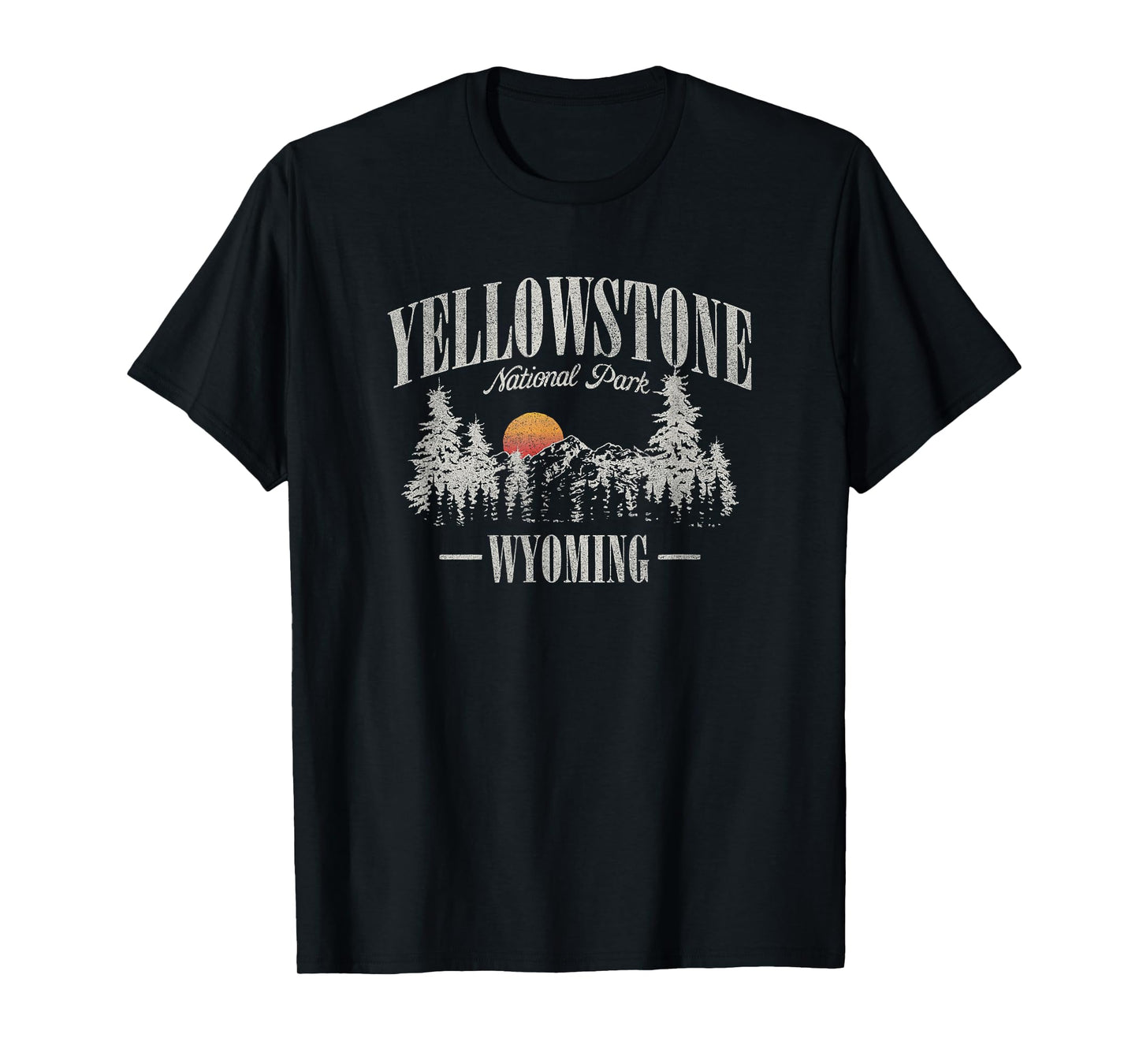 Yellowstone National Park Shirt Destinations Unisex-Adults Black Cotton 60% Polyester 40% Short Sleeve Classic Fit T-Shirt Small