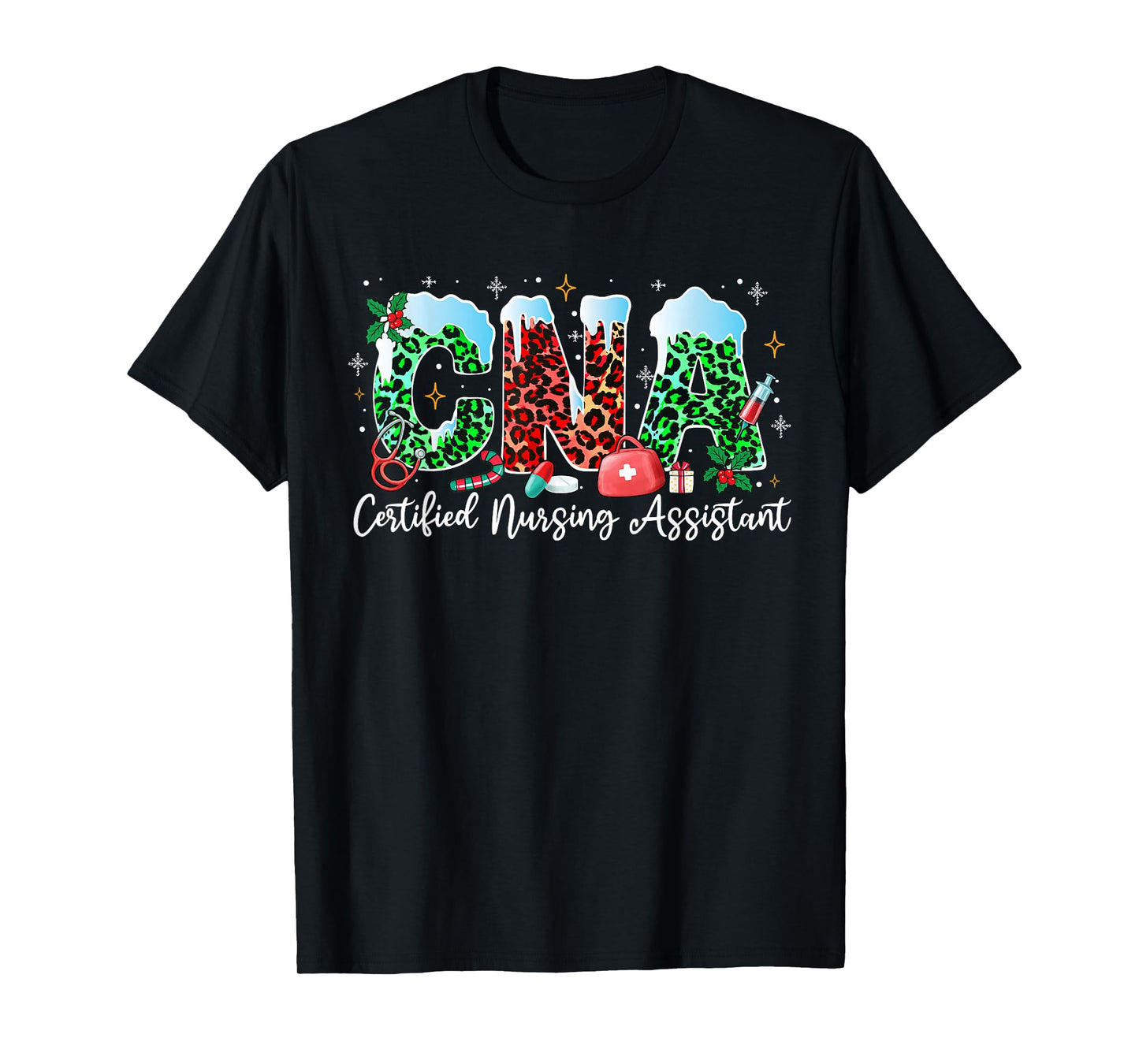 CNA Christmas Certified Nursing Assistant Xmas Holiday T-Shirt