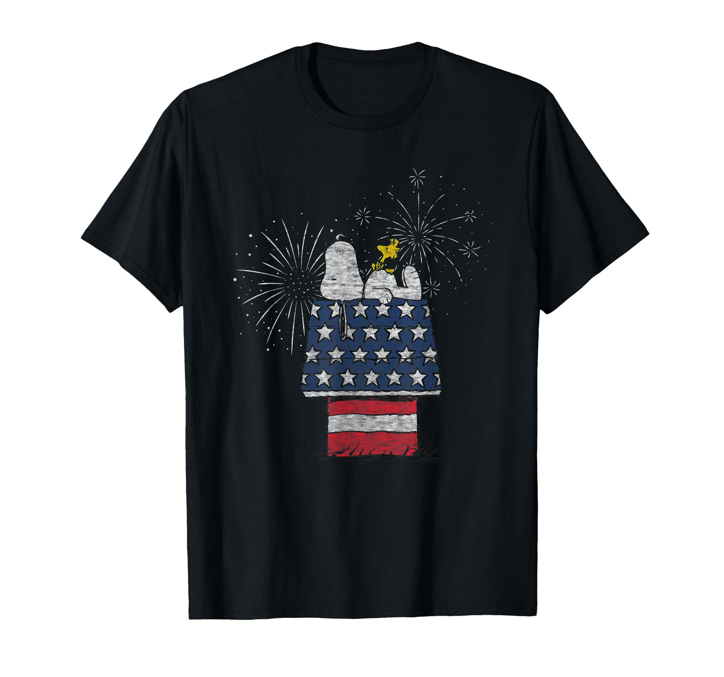 Peanuts - Snoopy Woodstock Patriotic July 4th House T-Shirt