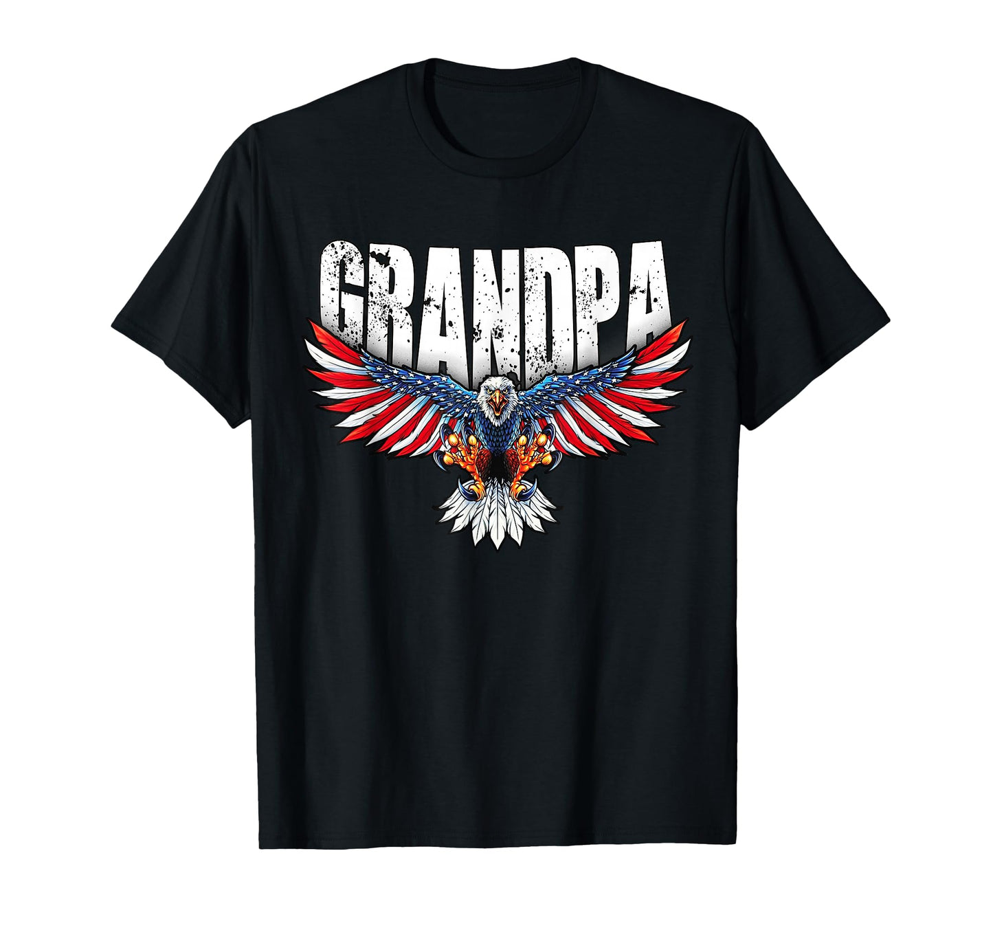 Grandpa Vintage USA Flag Bald Eagle Patriotic 4th of July T-Shirt