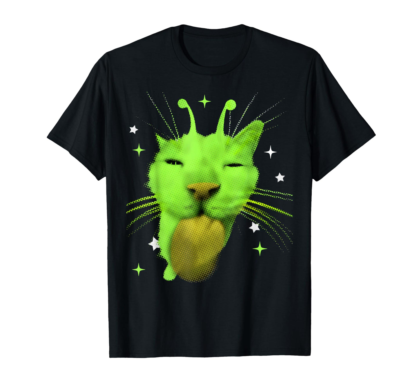 Y2K Alien Cat Meme UFO Retro Silly Cats Lover Vintage 90s T-Shirt