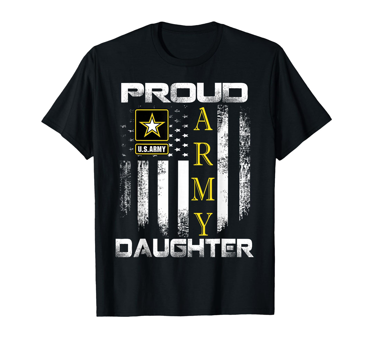Vintage Proud Army Daughter With American Flag Gift T-Shirt
