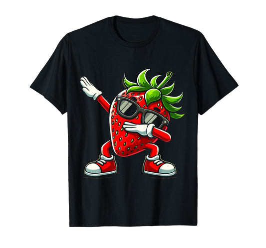 Funny Dabbing Strawberry Summer Fruit Lover Men Women Kids T-Shirt