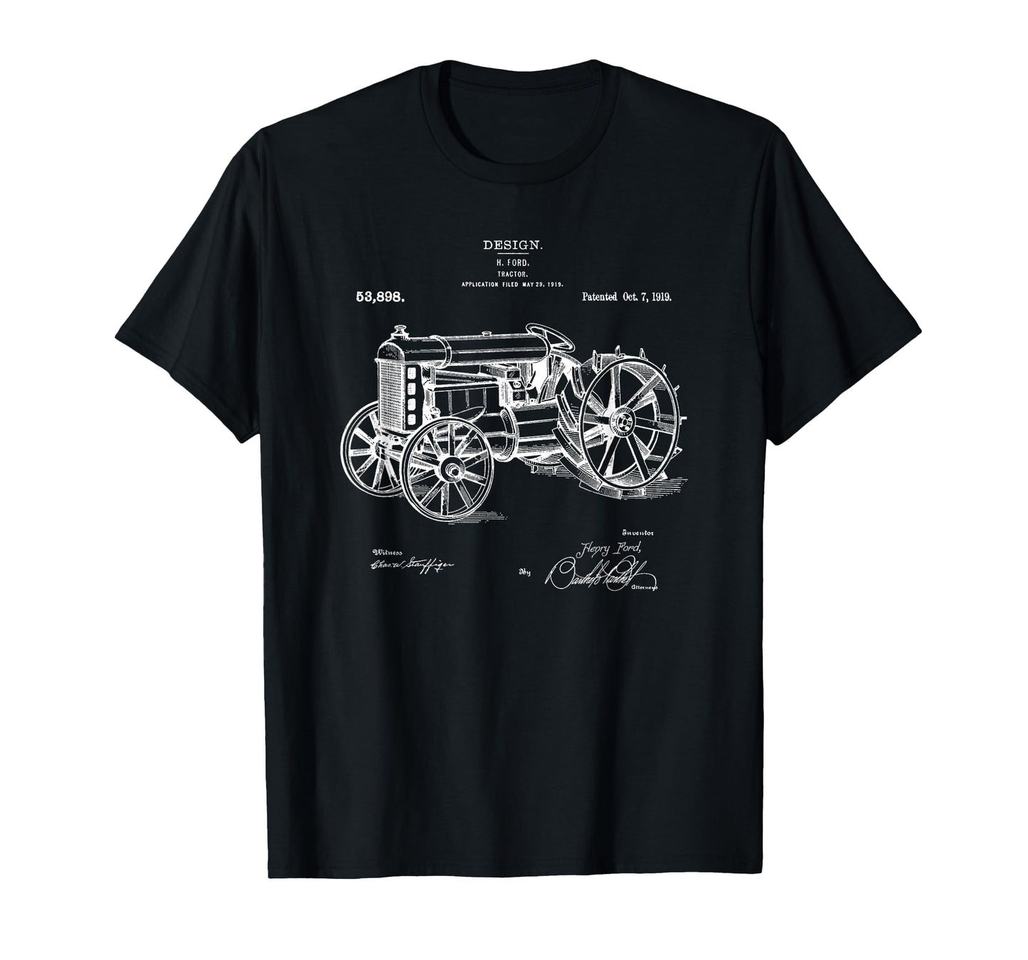 Classic Vintage Patent 1919 Farm Tractor Gift T-Shirt