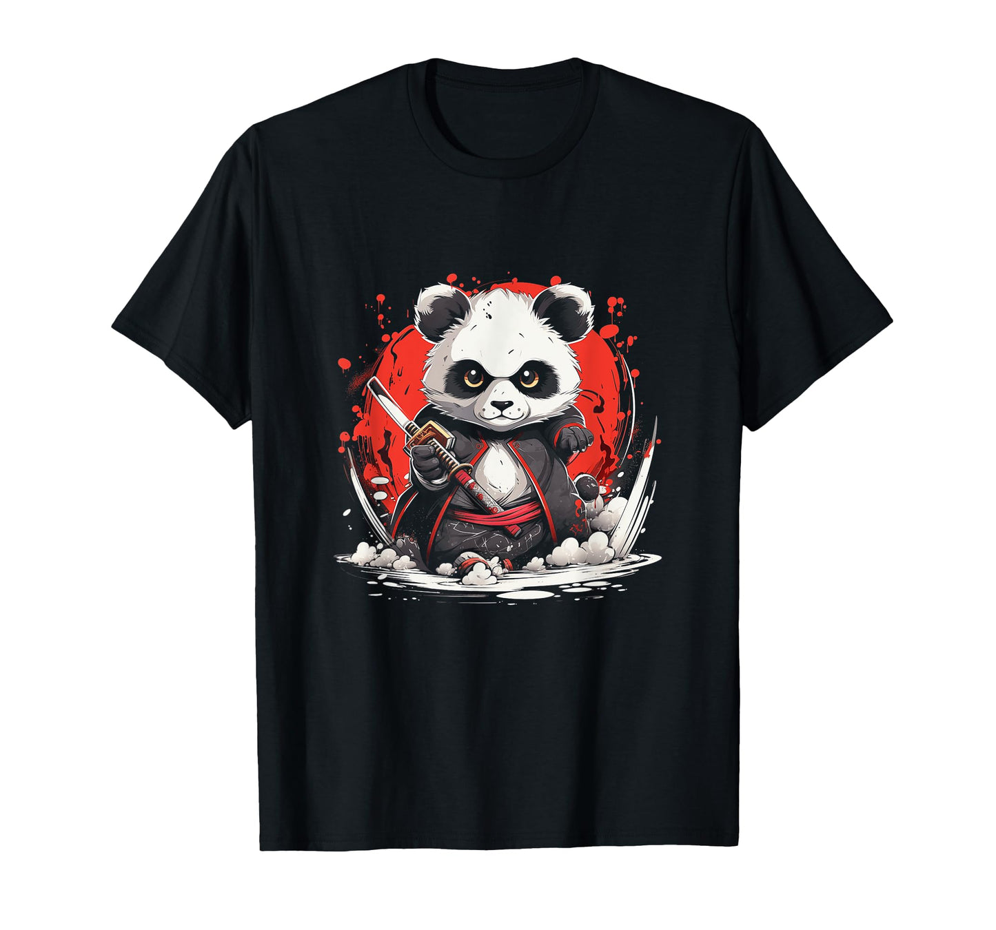 Japanese Art Panda Ninja Anime Style Japan Samurai Panda T-Shirt