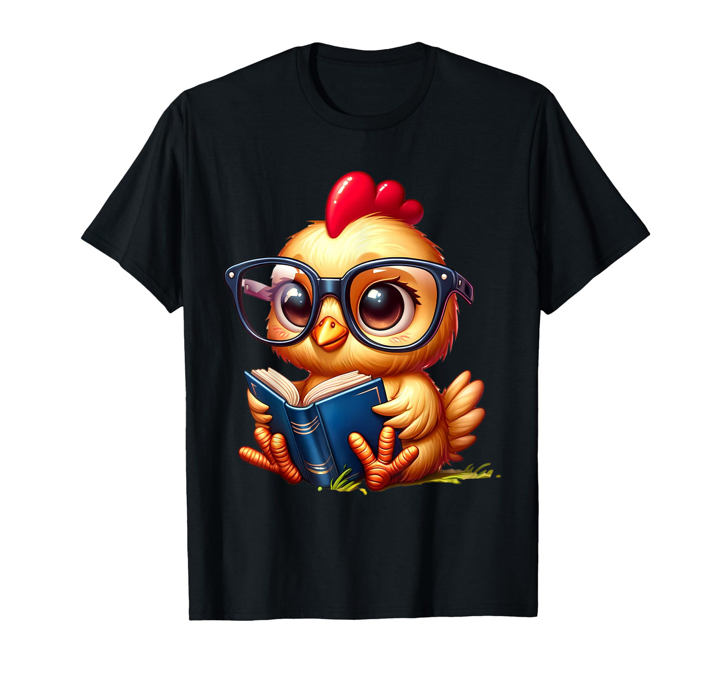 Chicken Reading a Book Farm Animal Chick T-Shirt