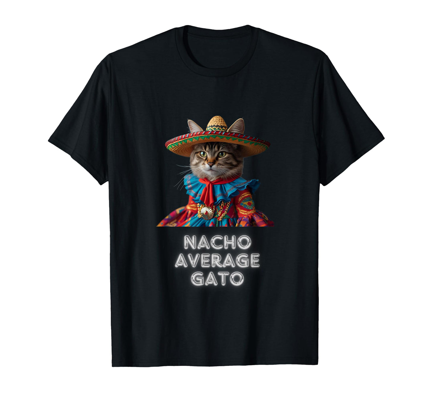 Gato Funny Cat Latino for Men Women Girls Kids Fiesta Taco T-Shirt