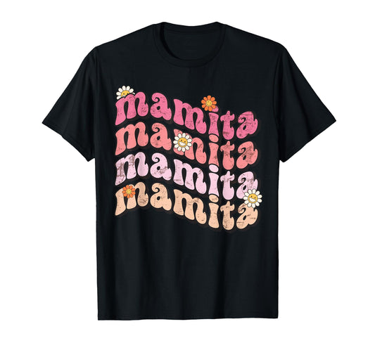 Retro Hippy Groovy Mamita T-shirt, Fall Autumn Mamita Groovy T-Shirt