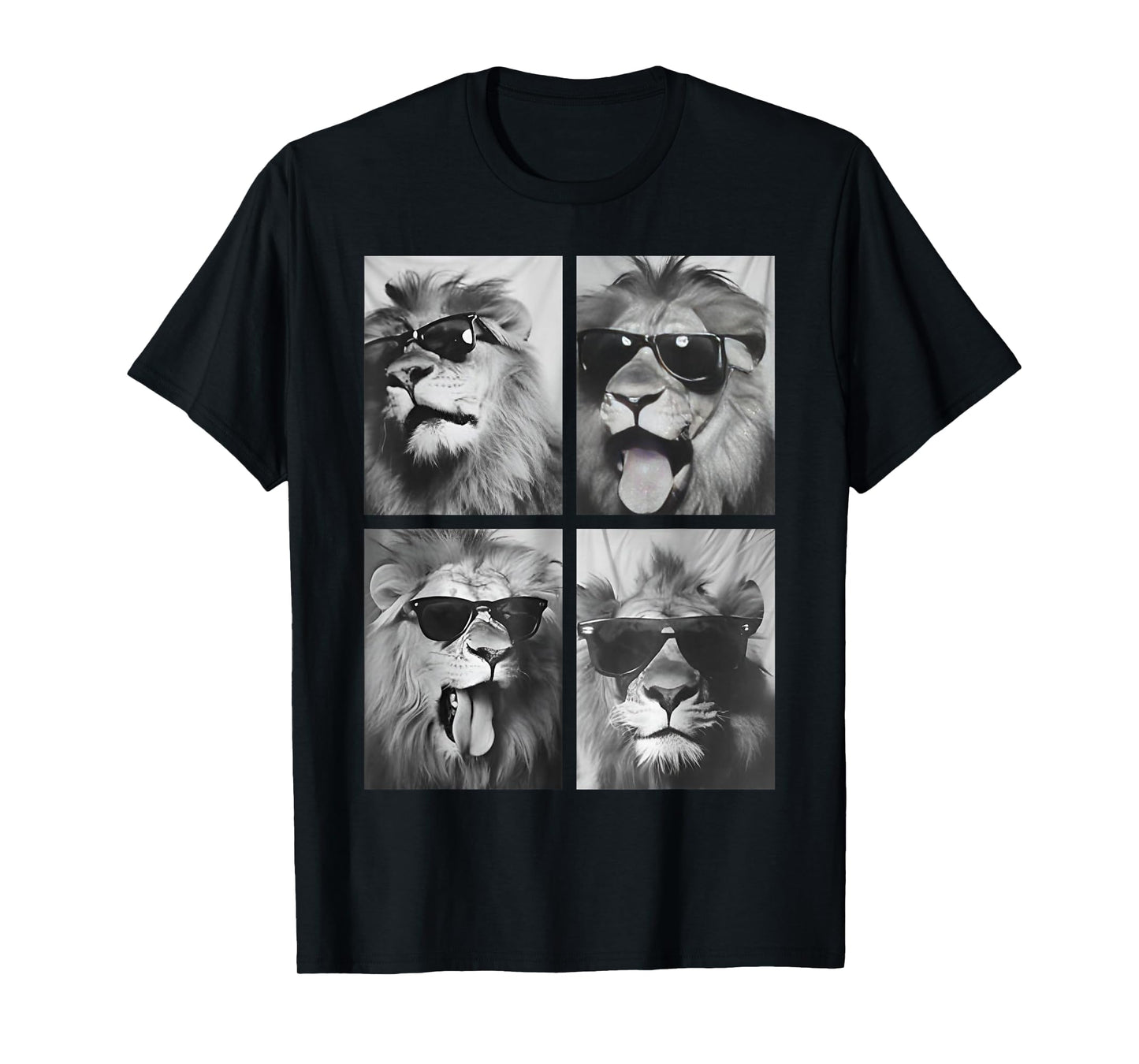 Cute Lions with Sunglasses Cool Lion Animals Photo Booth T-Shirt