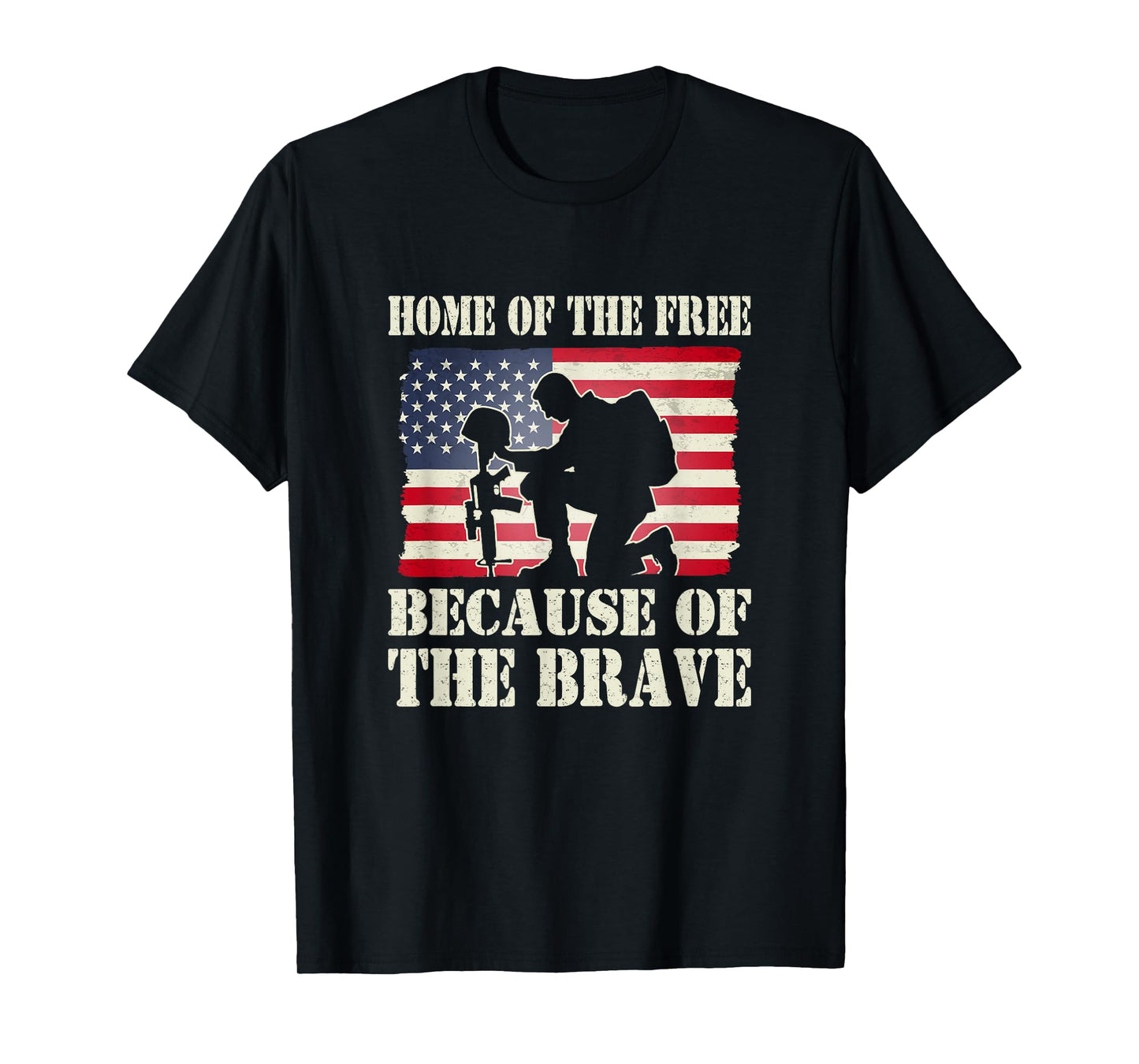 Kneeling Soldier Patriotic Memorial Tribute T-Shirt