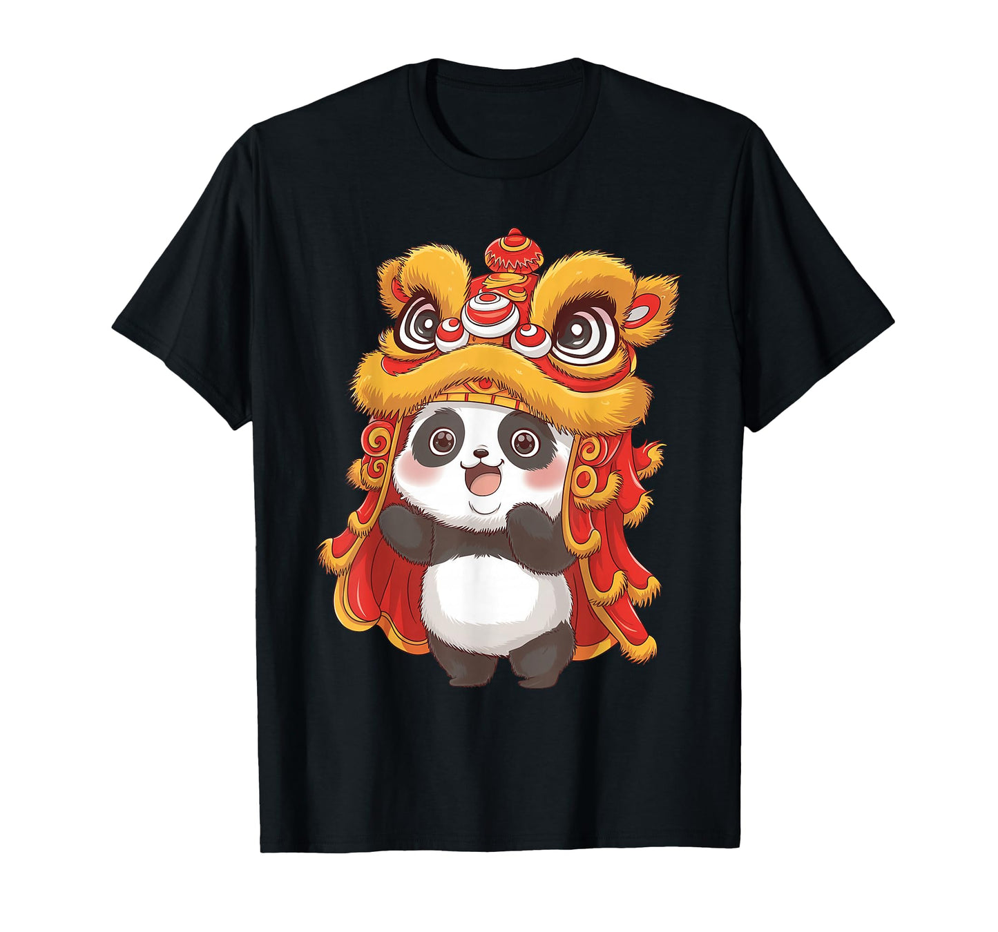 Chinese Lunar New Year Lion Dance Cute Panda China Culture T-Shirt