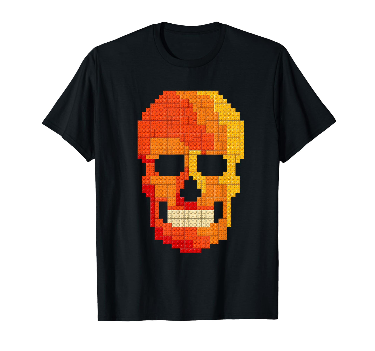 Skull Block Builder Bricks Halloween Skeleton Master Builder T-Shirt
