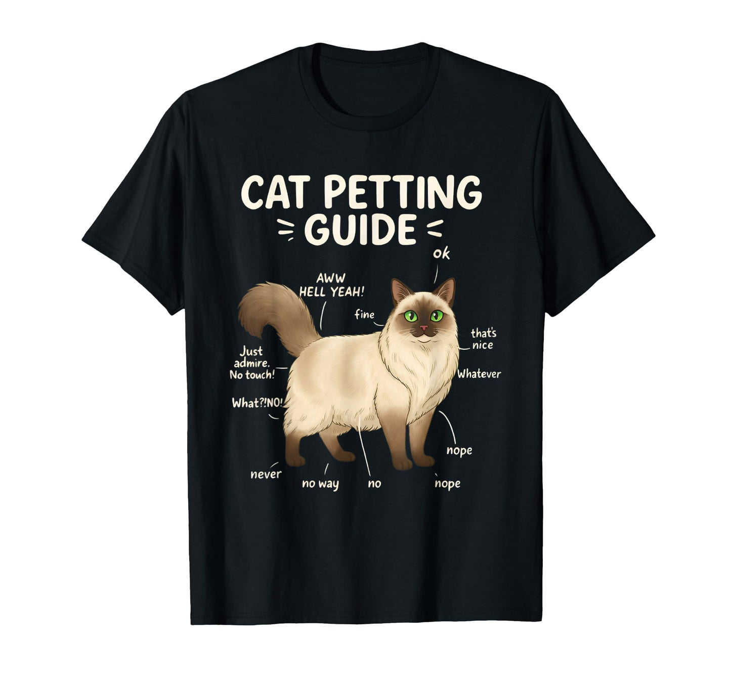 Ragdoll Cat Petting Guide Funny Cat Lover T-Shirt