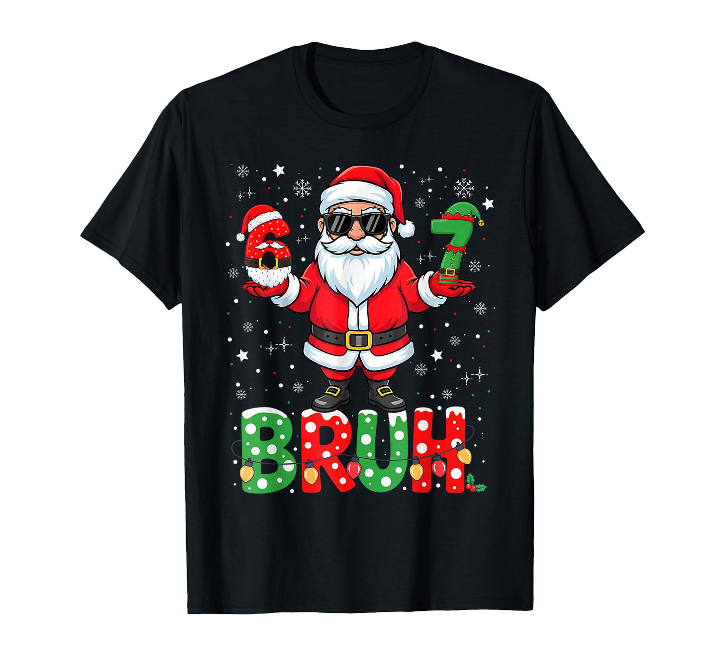 Bruh 67 Six Seven 6 7 Meme Christmas Funny Boy Girl Kids T-Shirt