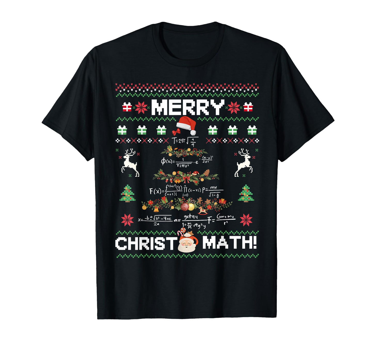 Merry Christmath Funny Christmas Math Tree Student Teacher T-Shirt