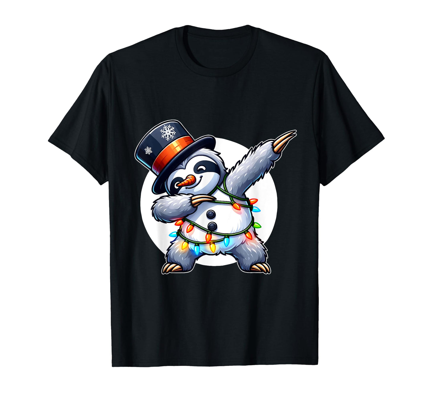 Dabbing Sloth Snowman Costume Christmas T-Shirt