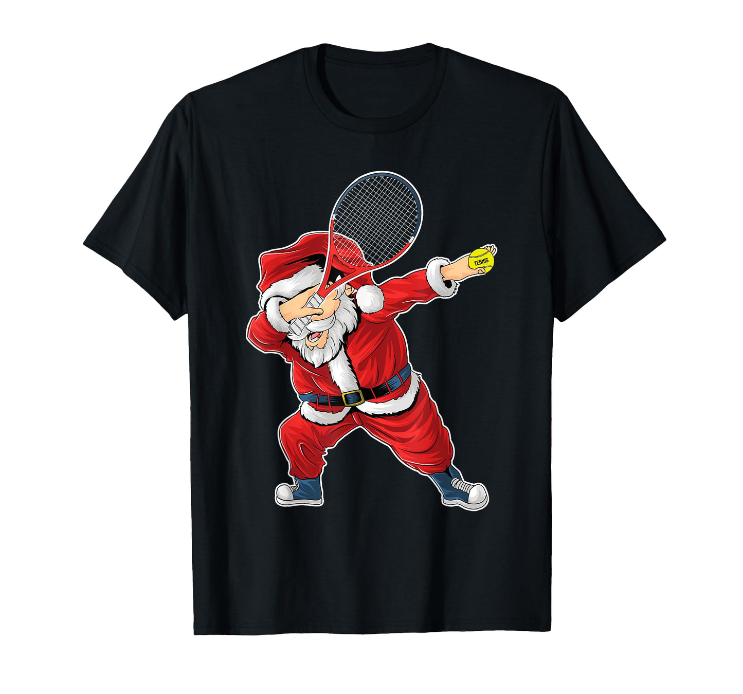 Santa Claus Tennis Player Funny Tennis Christmas T-Shirt