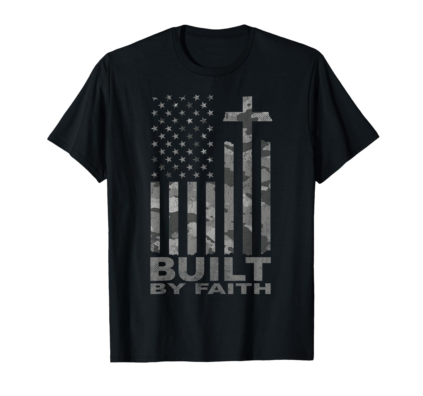 Built by Faith American Flag T-Shirt